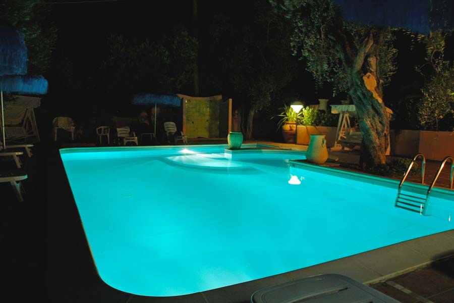 pool in the night