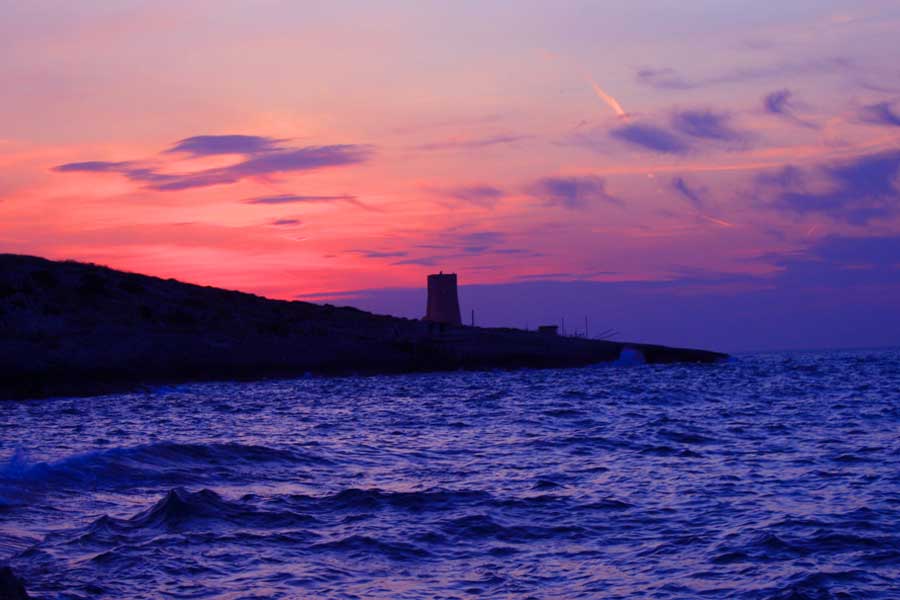 watchtower sunset vieste