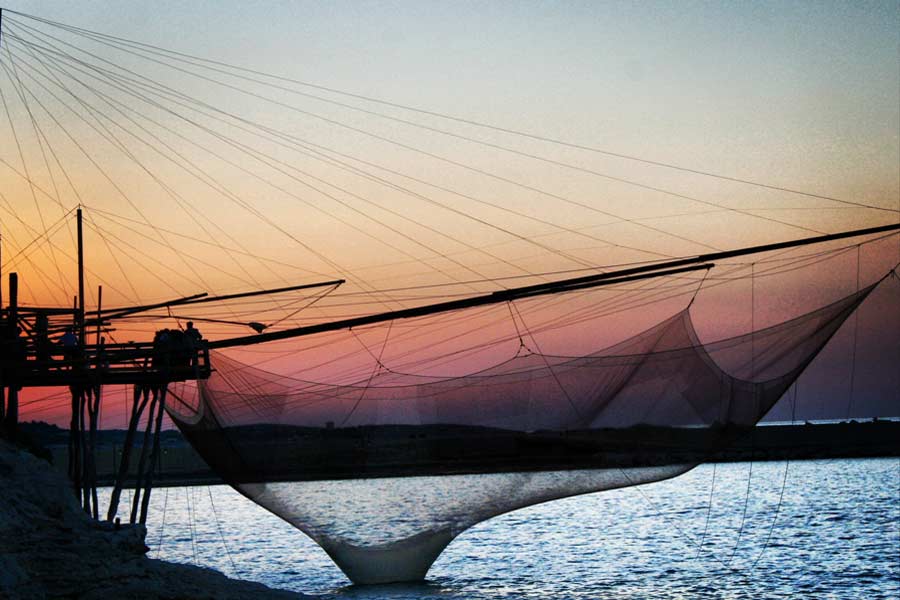 pesca trabucco tramonto vieste